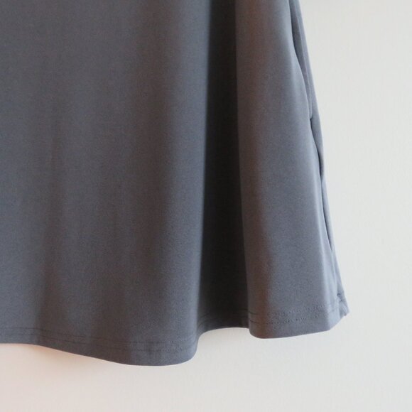 SYMPLI Trapeze Tunic 3/4 Sleeve Stretch Lagenlook in Melange Gunmetal US 4 NWT - Picture 8 of 14